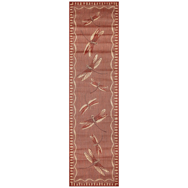 Liora Manne Carmel Dragonfly Indoor Outdoor Area Rug Chili Image 5