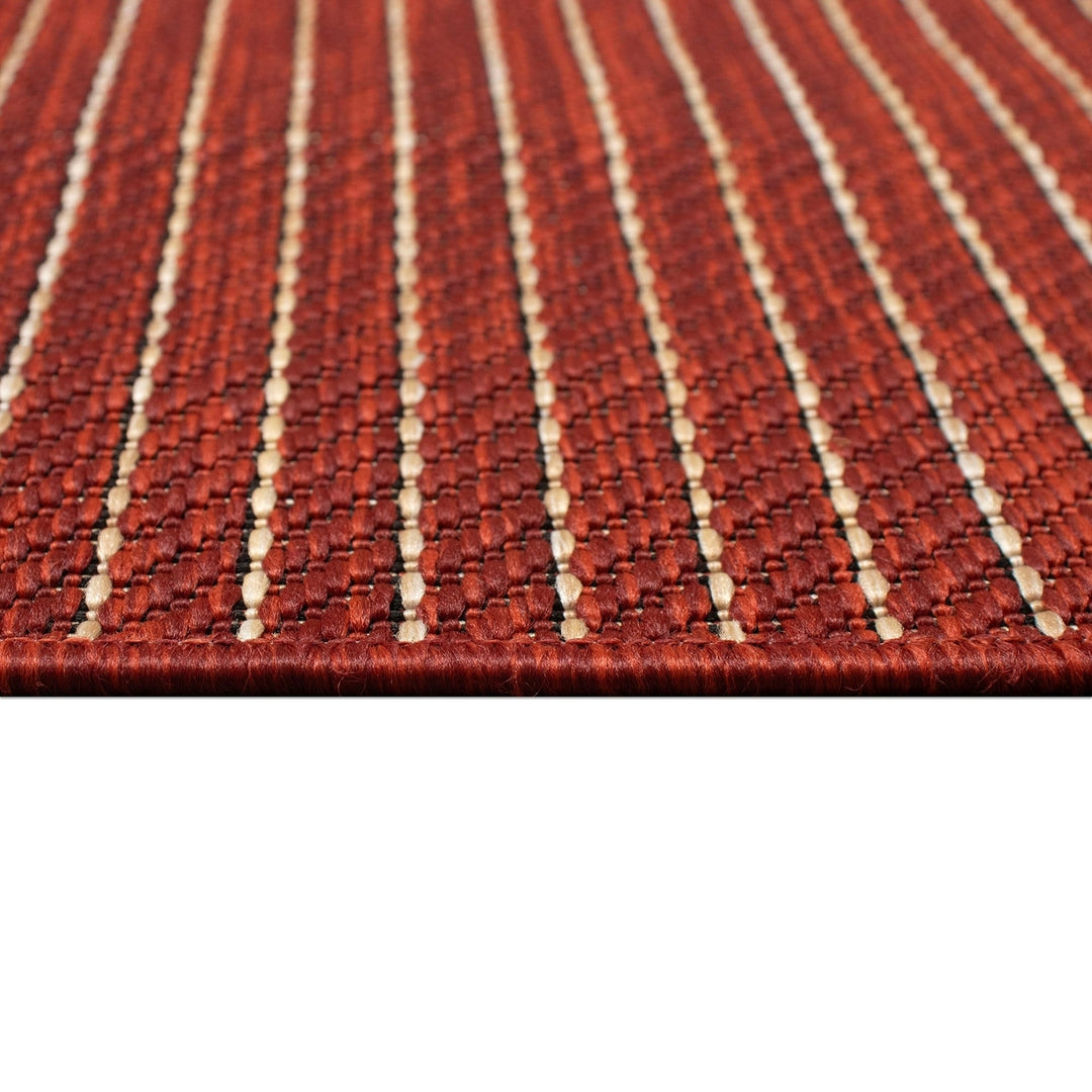 Liora Manne Carmel Texture Stripe Indoor Outdoor Area Rug Chili Image 11