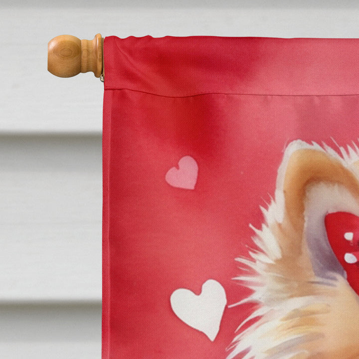 Pomeranian My Valentine House Flag Image 3