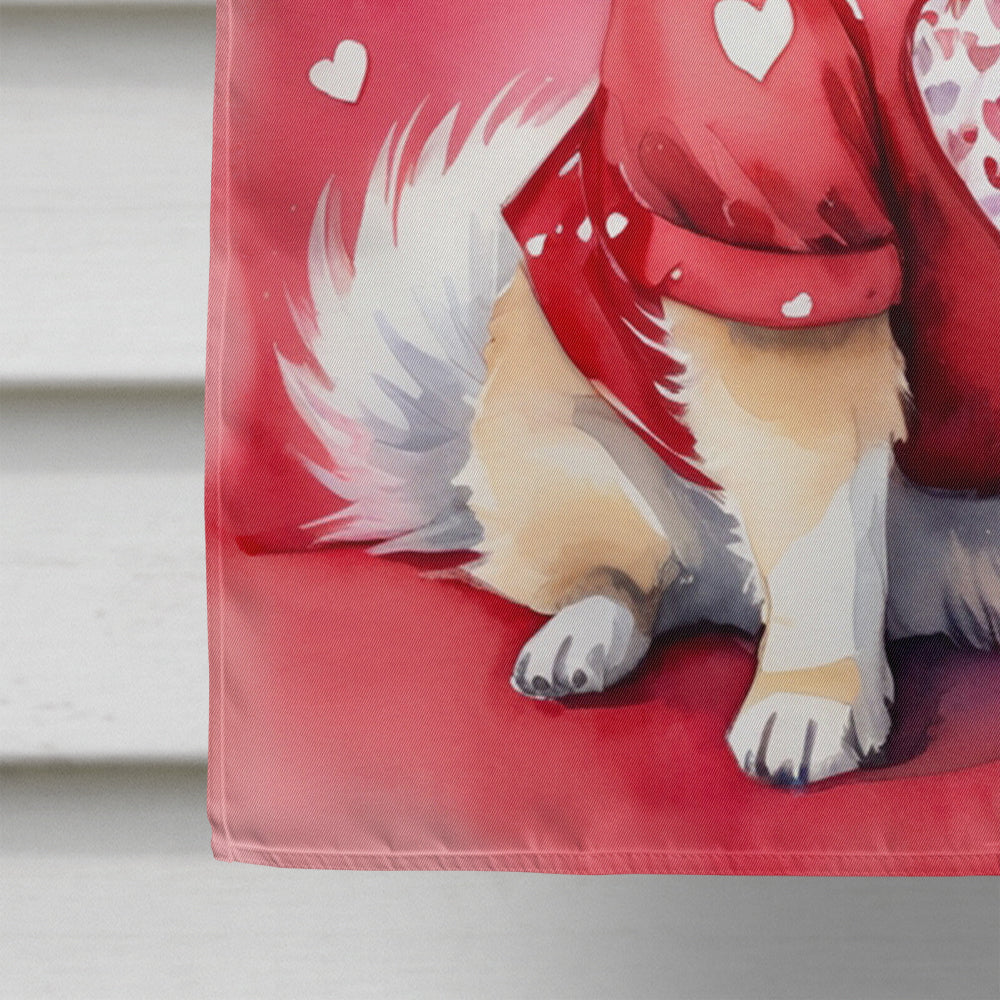 Pomeranian My Valentine House Flag Image 4