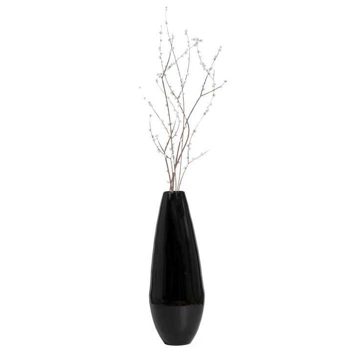 31.5" Spun Bamboo Tall Floor Vase - Sleek Metallic Finish, Elegant Home Decoration, Modern Accent Piece, Living Room Image 5