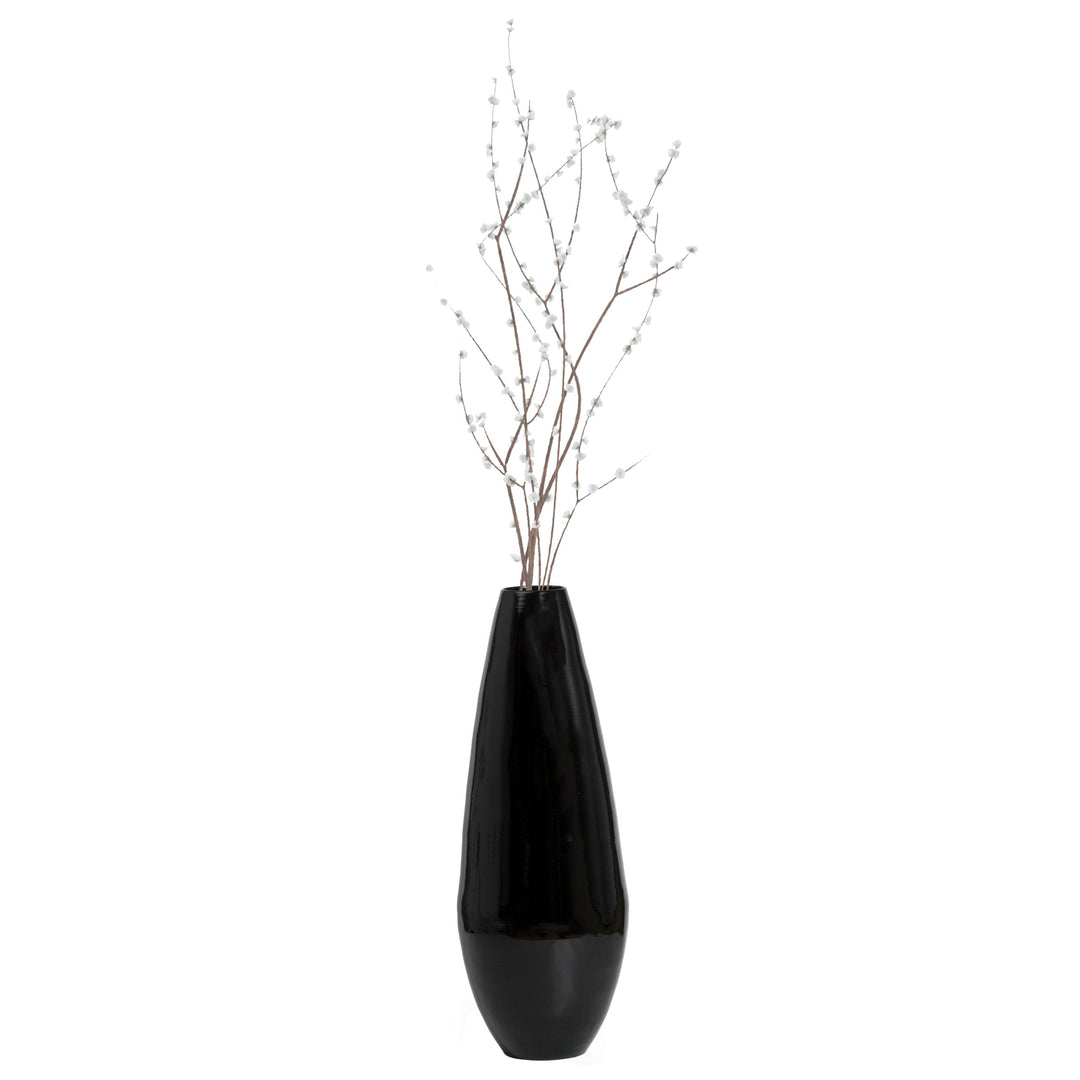 31.5" Spun Bamboo Tall Floor Vase - Sleek Metallic Finish, Elegant Home Decoration, Modern Accent Piece, Living Room Image 1