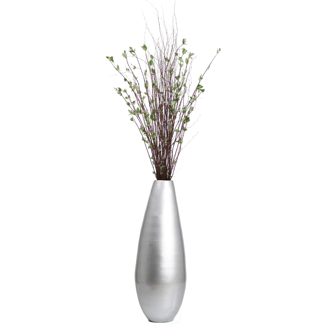 31.5" Spun Bamboo Tall Floor Vase - Sleek Metallic Finish, Elegant Home Decoration, Modern Accent Piece, Living Room Image 7