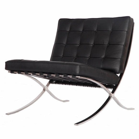 Pavilion Chair in Italian Leather Black Image 1