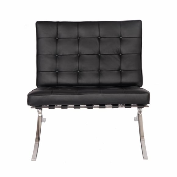 Pavilion Chair in Italian Leather Black Image 2