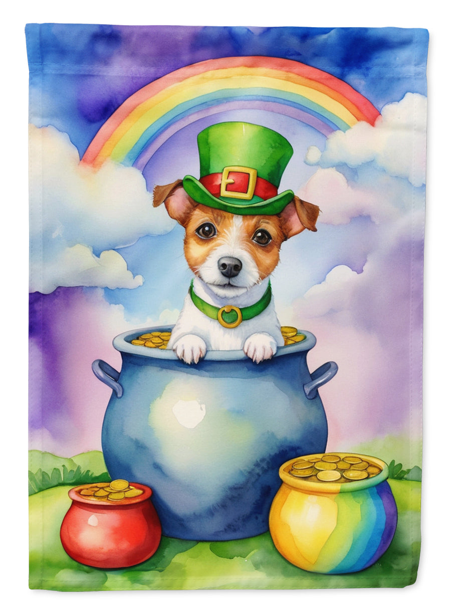 Jack Russell Terrier St Patricks Day House Flag Image 1