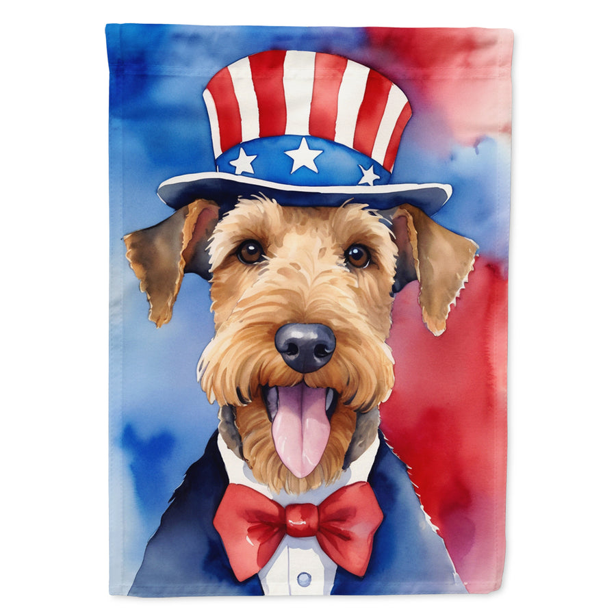 Airedale Terrier Patriotic American Garden Flag Image 1