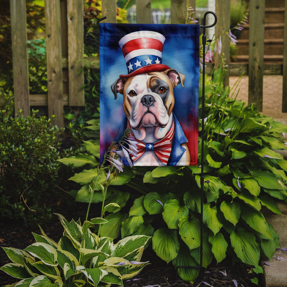 American Bulldog Patriotic American Garden Flag Image 2