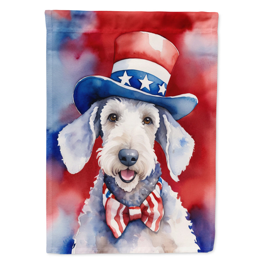 Bedlington Terrier Patriotic American Garden Flag Image 1