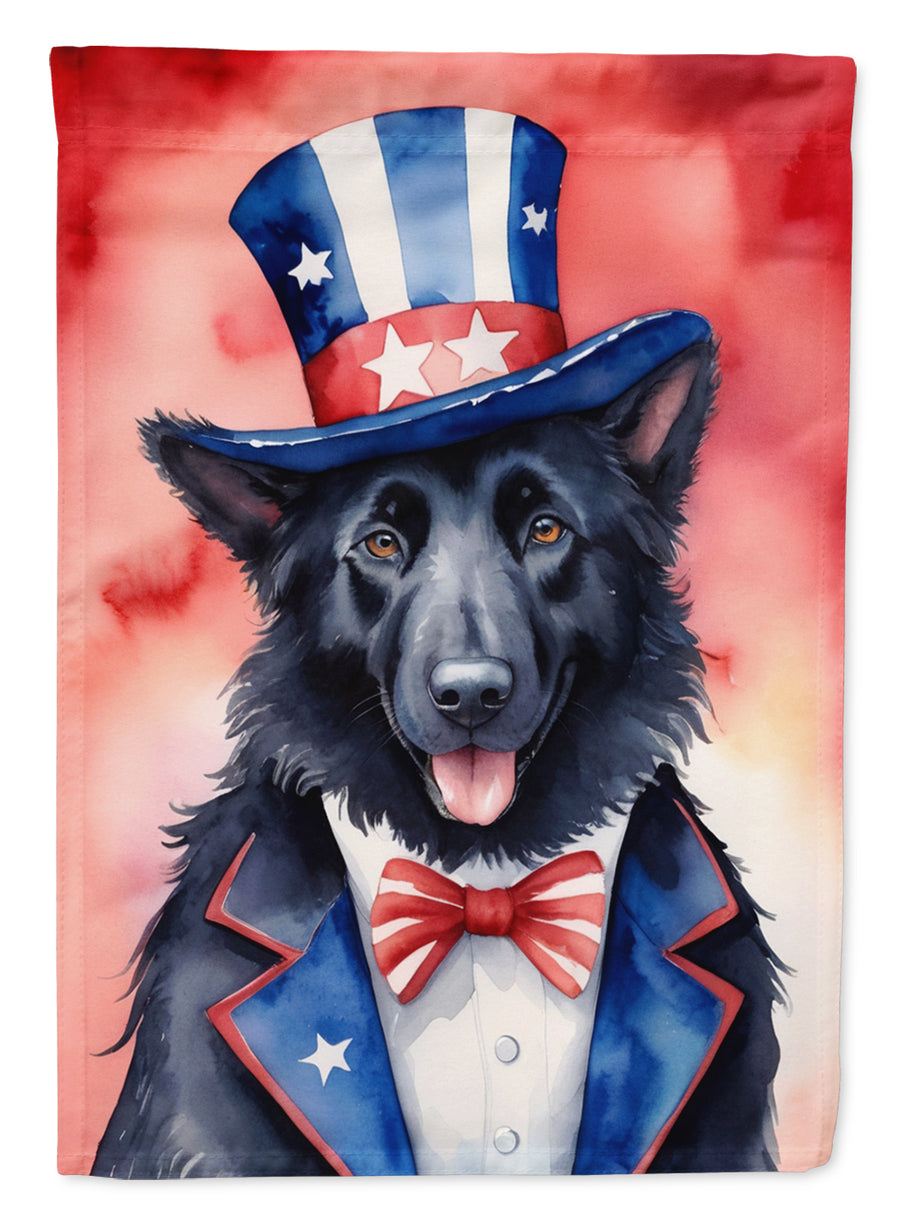 Belgian Sheepdog Patriotic American Garden Flag Image 1