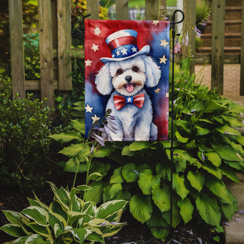 Bichon Frise Patriotic American Garden Flag Image 2