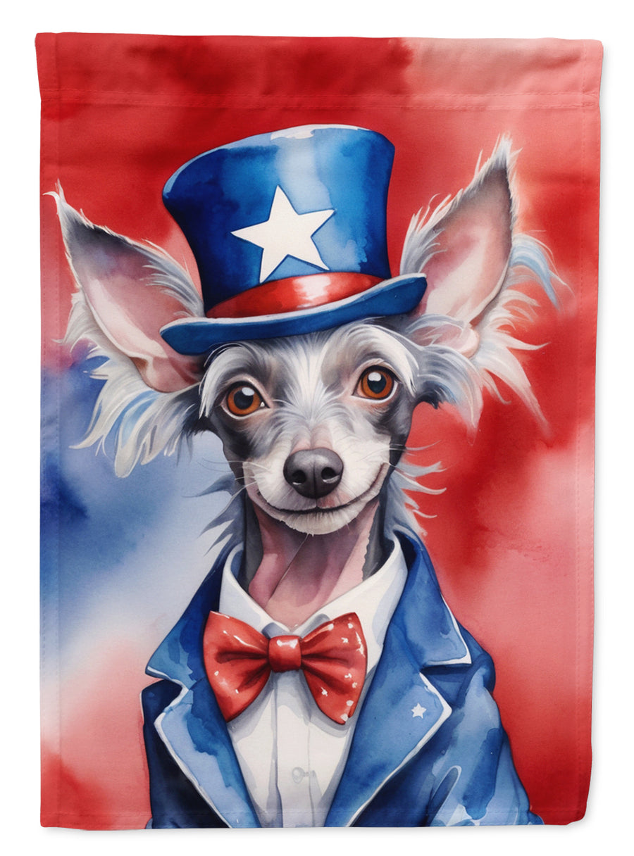 Chinese Crested Patriotic American Garden Flag Image 1