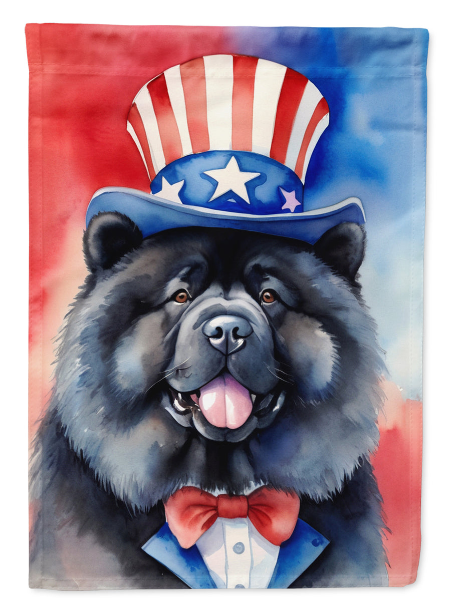 Chow Chow Patriotic American Garden Flag Image 1