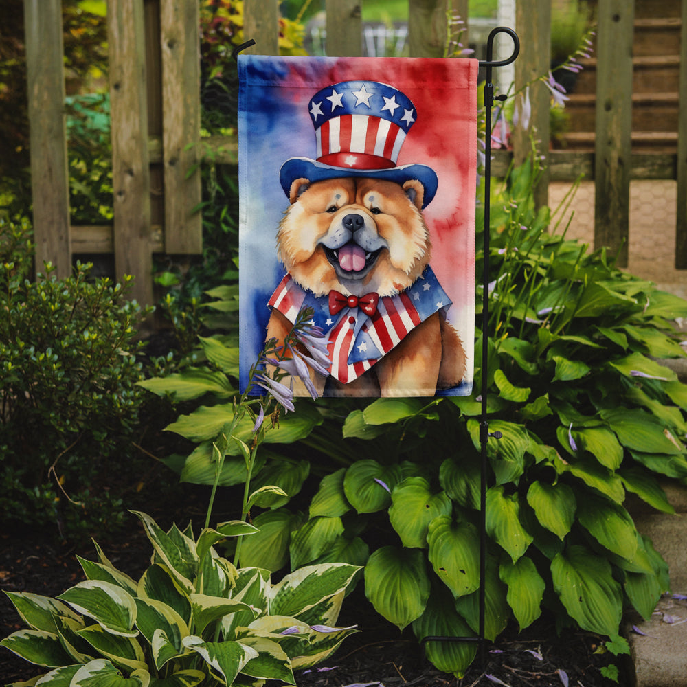 Chow Chow Patriotic American Garden Flag Image 2