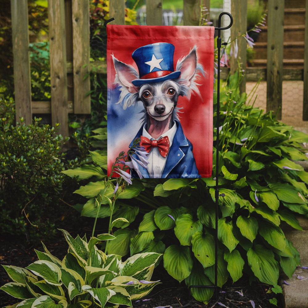 Chinese Crested Patriotic American Garden Flag Image 2