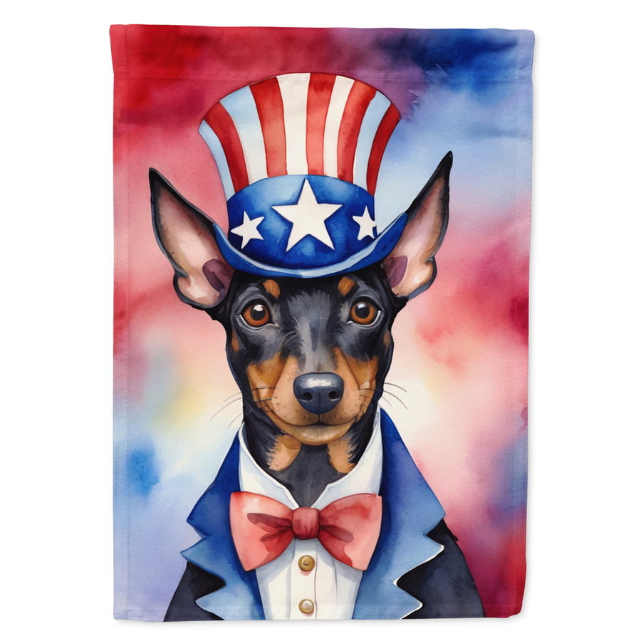 Manchester Terrier Patriotic American Garden Flag Image 1