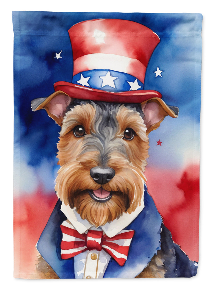 Welsh Terrier Patriotic American Garden Flag Image 1