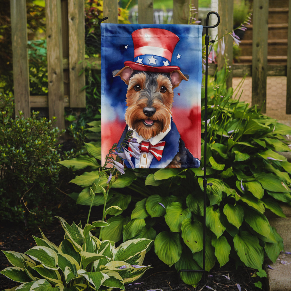 Welsh Terrier Patriotic American Garden Flag Image 2