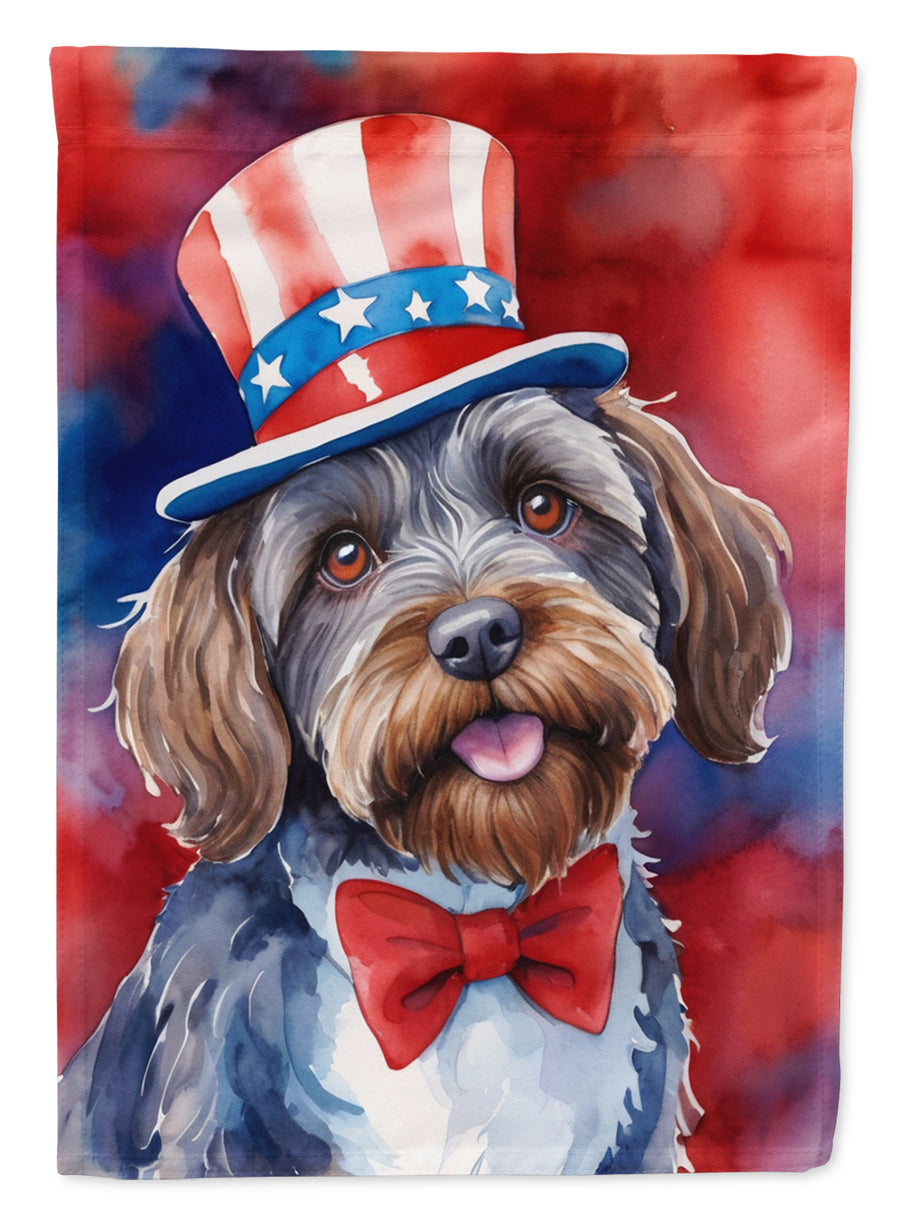 Wirehaired Pointing Griffon Patriotic American Garden Flag Image 1