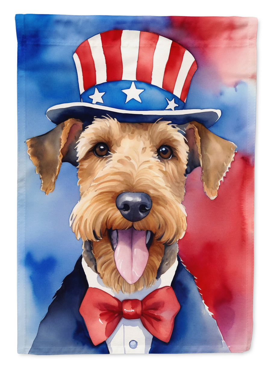 Airedale Terrier Patriotic American House Flag Image 1