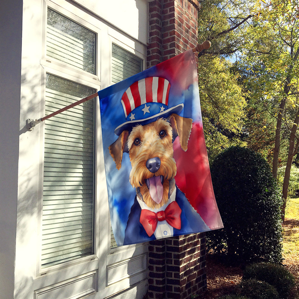 Airedale Terrier Patriotic American House Flag Image 2