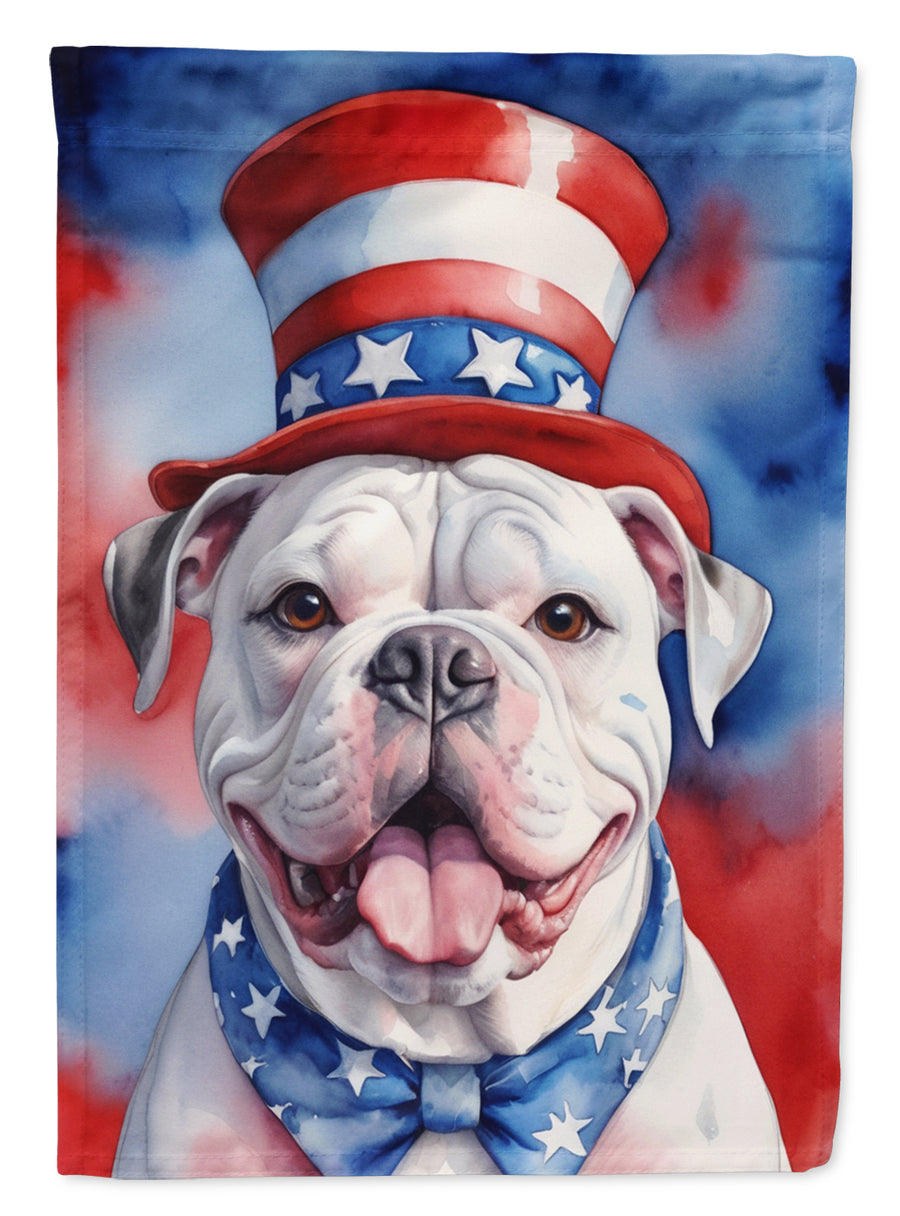 American Bulldog Patriotic American House Flag Image 1