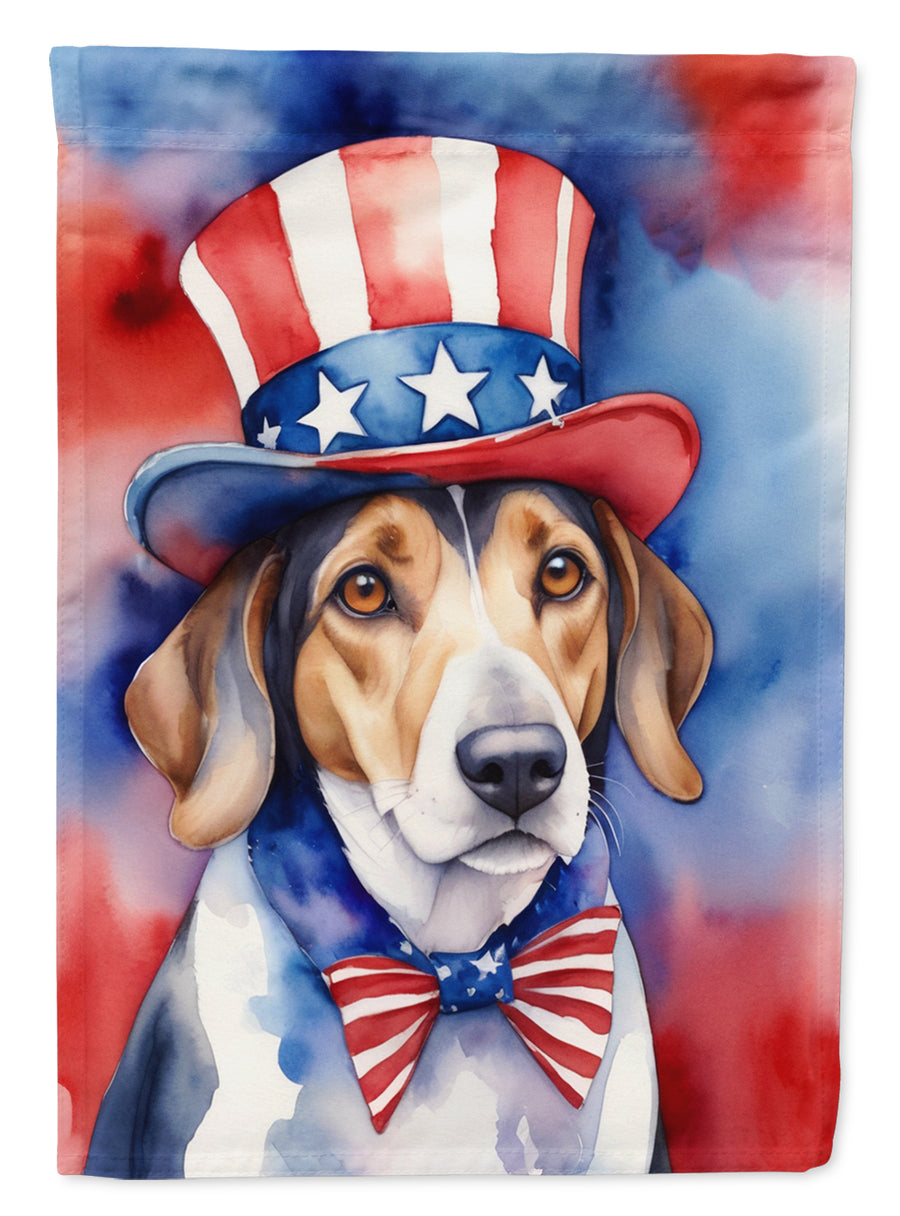 American Foxhound Patriotic American House Flag Image 1