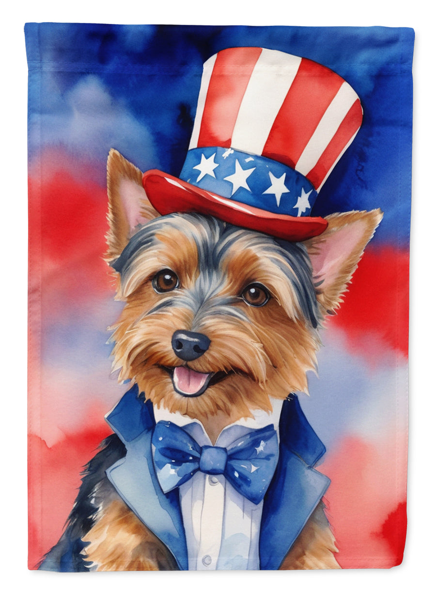 Australian Terrier Patriotic American House Flag Image 1