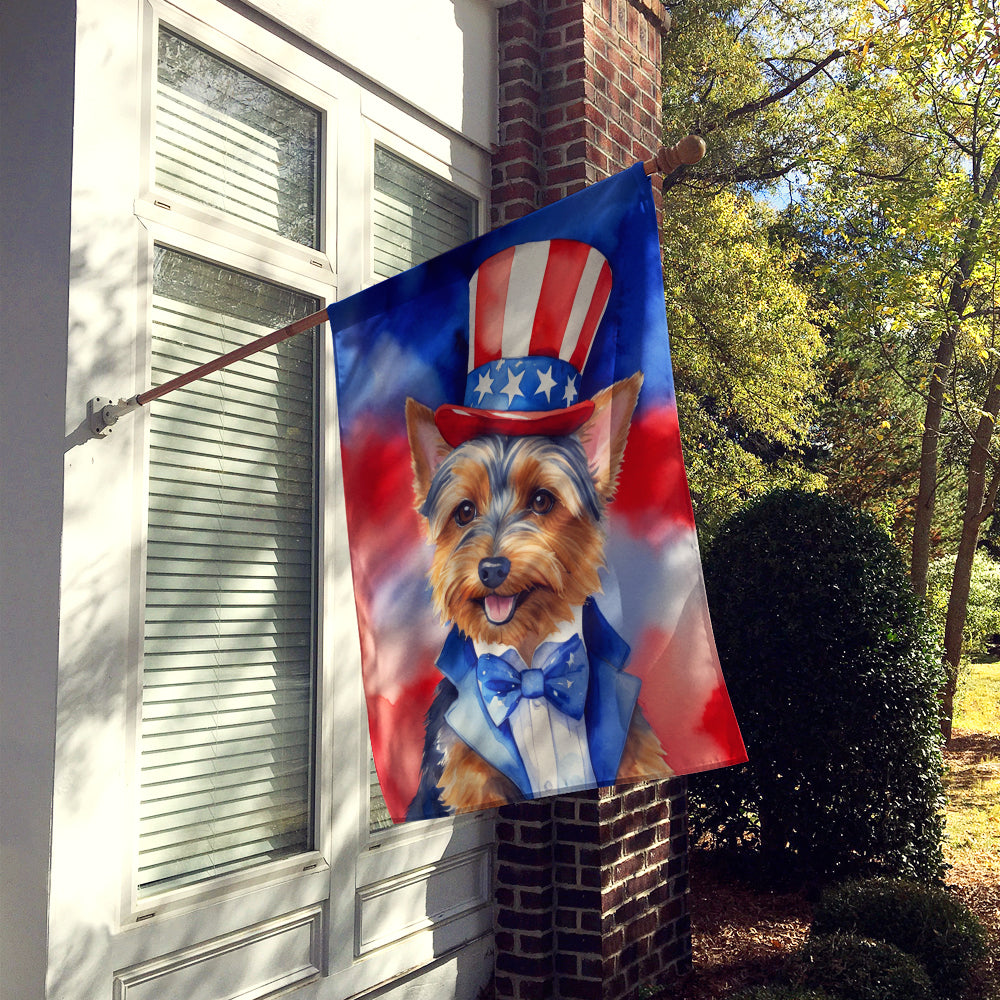 Australian Terrier Patriotic American House Flag Image 2
