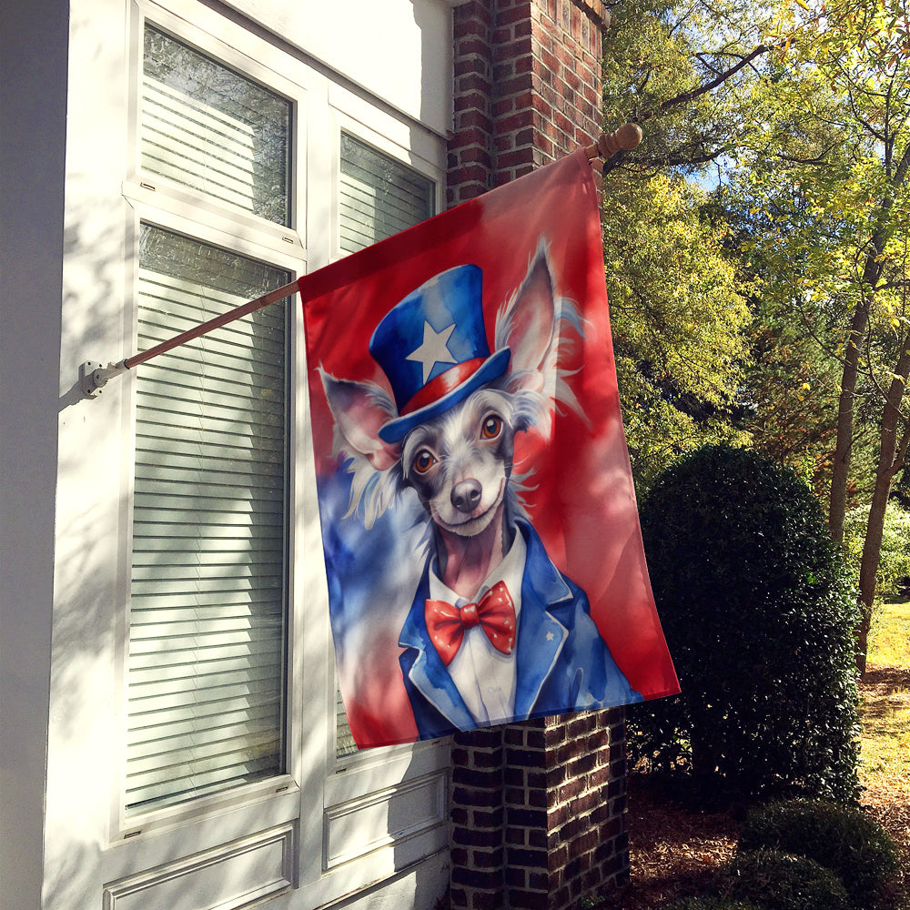 Chinese Crested Patriotic American House Flag Image 2