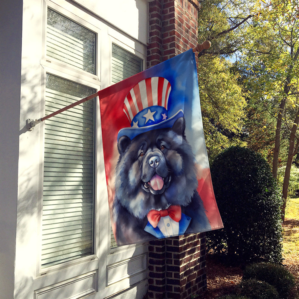 Chow Chow Patriotic American House Flag Image 2