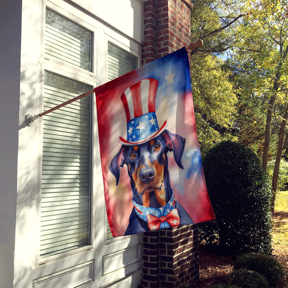 Doberman Pinscher Patriotic American House Flag Image 2