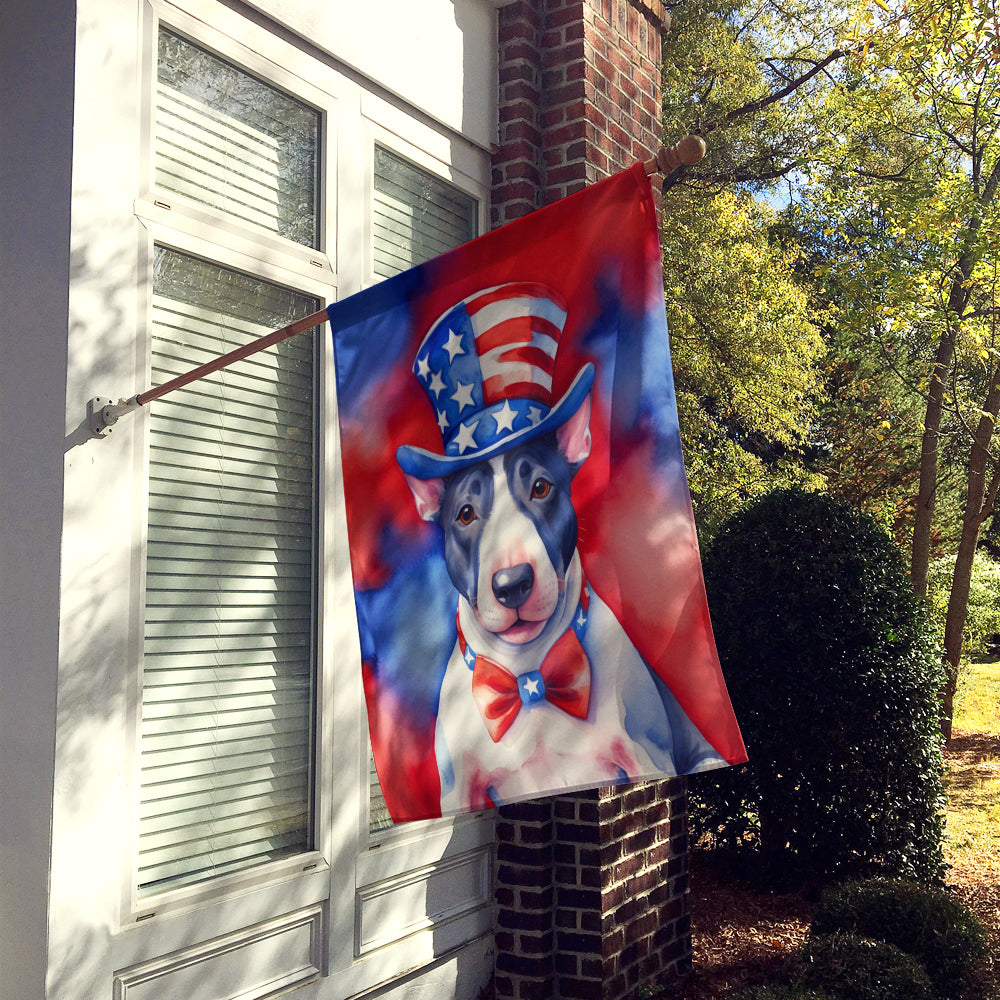 English Bull Terrier Patriotic American House Flag Image 2