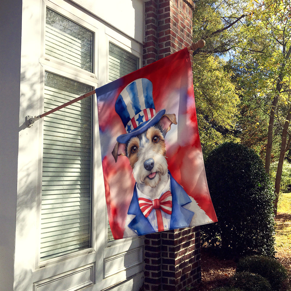 Fox Terrier Patriotic American House Flag Image 2