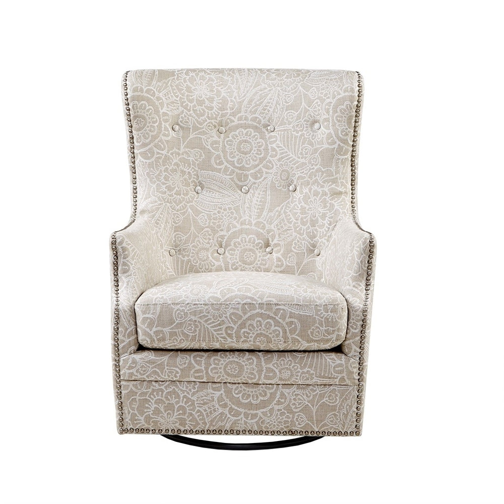 Gracie Mills Kennith Oversized Wingback-style Swivel Glider Chair - GRACE-10823 Image 2