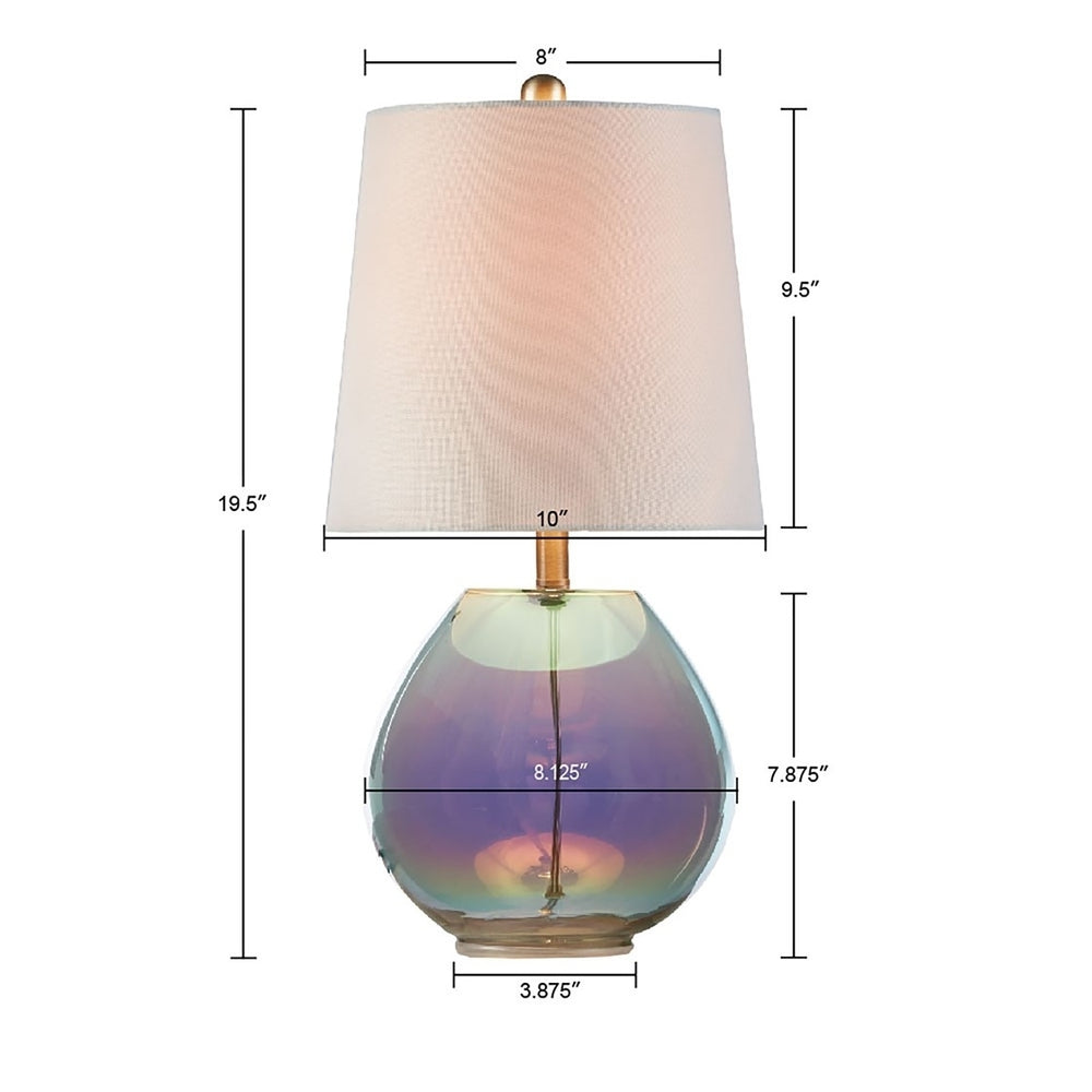 Gracie Mills Arturo Radiant Luminescence: Iridescent Glass Table Lamp - GRACE-11516 Image 2