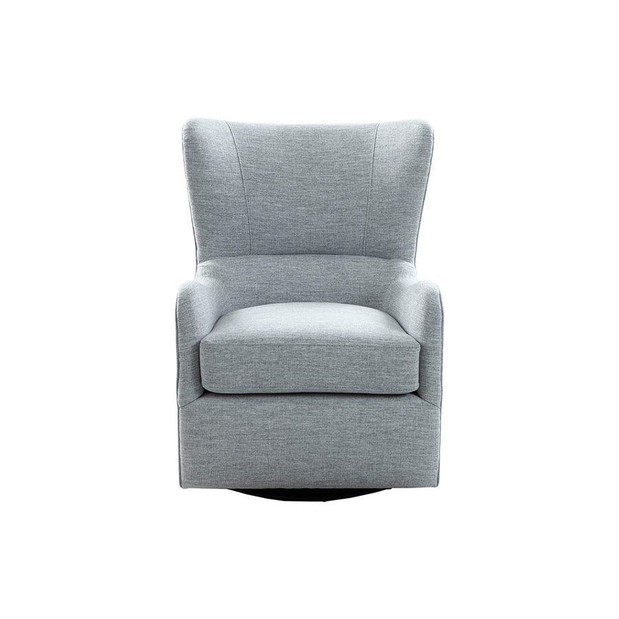 Gracie Mills Zachery Transitional Swoop Wing Chair with Round Arm and Piped Edges - GRACE-12131 Image 1