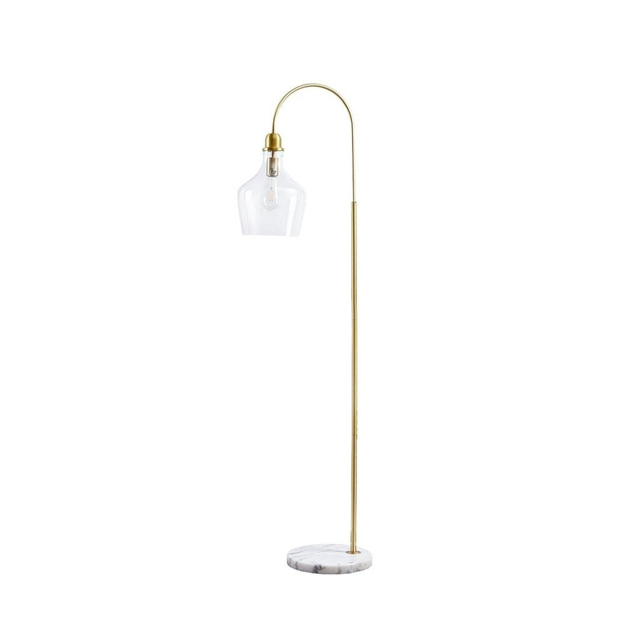 Gracie Mills Leanne Modern Arched Floor Lamp with Marble Base - GRACE-12835 Image 1