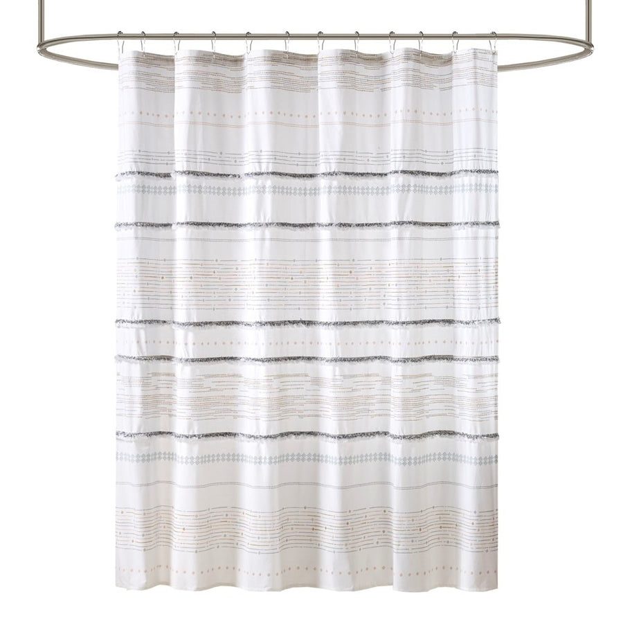 Gracie Mills Hogan Cotton Printed Shower Curtain with Trims - GRACE-13522 Image 1