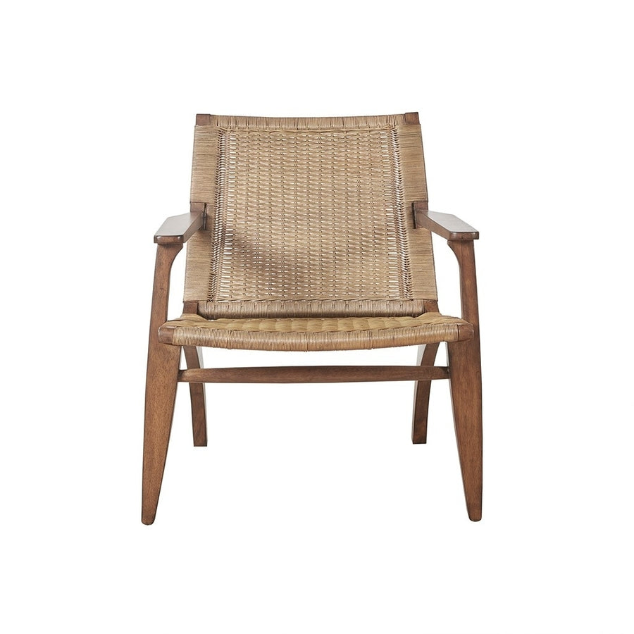 Gracie Mills Irwin Rattan Accent Chair with Mahogany Wood Frame - GRACE-13645 Image 1