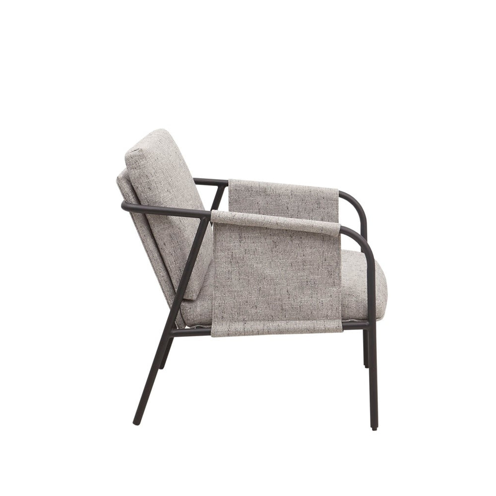 Gracie Mills Scotty Modern Grey Fabric Metal Frame Accent Chair - GRACE-14603 Image 2