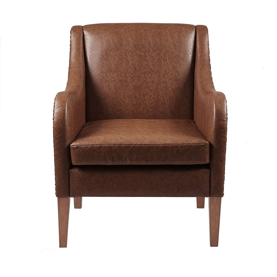 Gracie Mills Sebastian Brown Faux Leather Accent Chair - GRACE-15120 Image 1