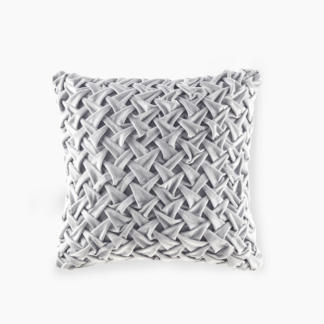 Gracie Mills Claud Vintage Ruched Velvet Square Decor Pillow - GRACE-15161 Image 6