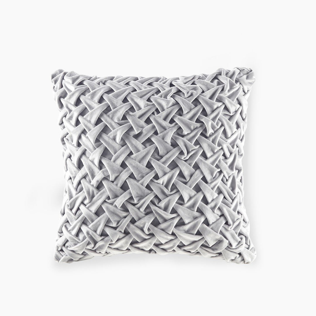 Gracie Mills Claud Vintage Ruched Velvet Square Decor Pillow - GRACE-15161 Image 1