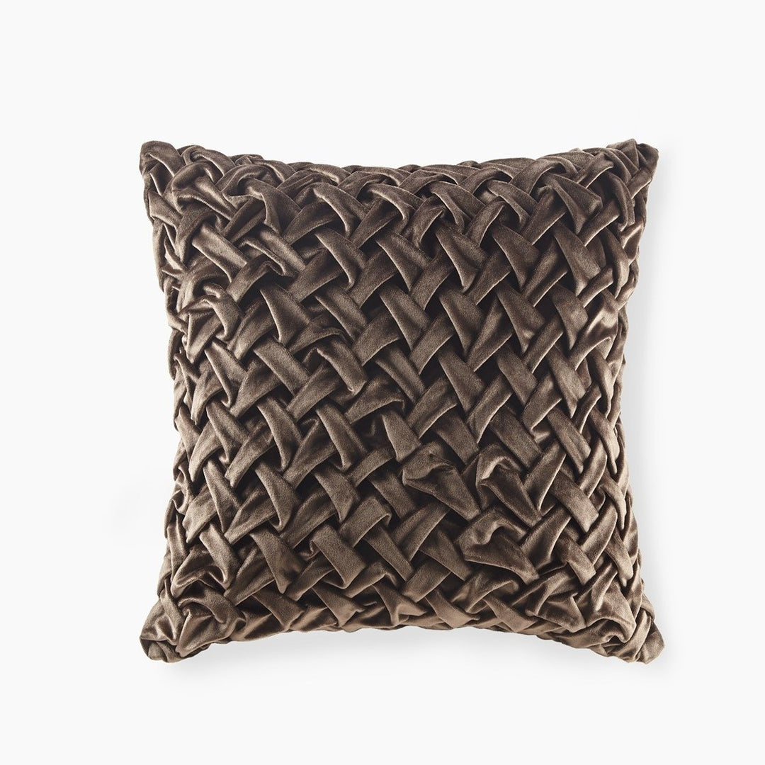 Gracie Mills Claud Vintage Ruched Velvet Square Decor Pillow - GRACE-15161 Image 1