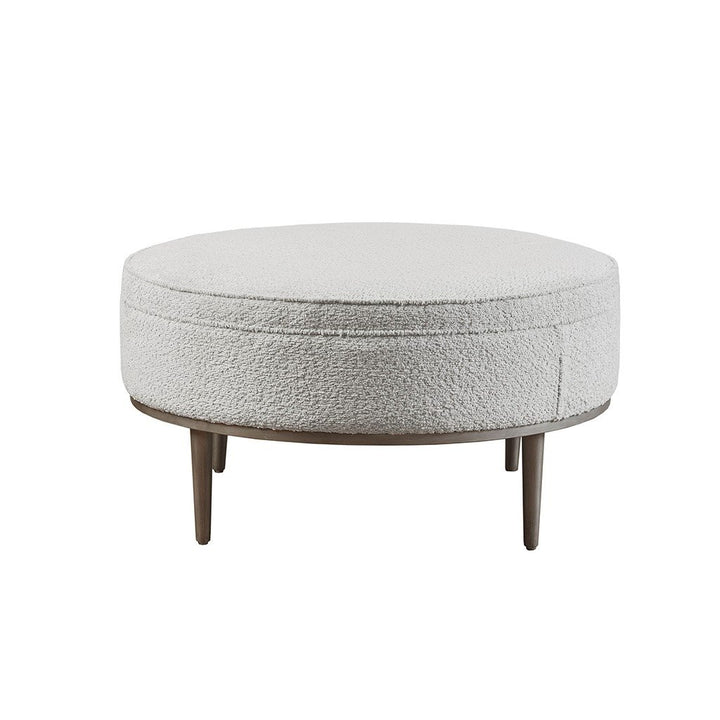 Gracie Mills Ortiz 34" Dia Upholstered Round Ottoman with Metal Base - GRACE-15237 Image 3
