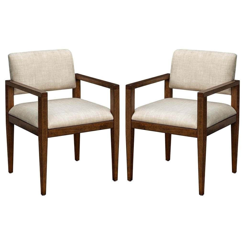 Gracie Mills Ossie Mid-Century Modern Upholstered Dining Chairs with Arms (Set of 2) - GRACE-15415 Image 1