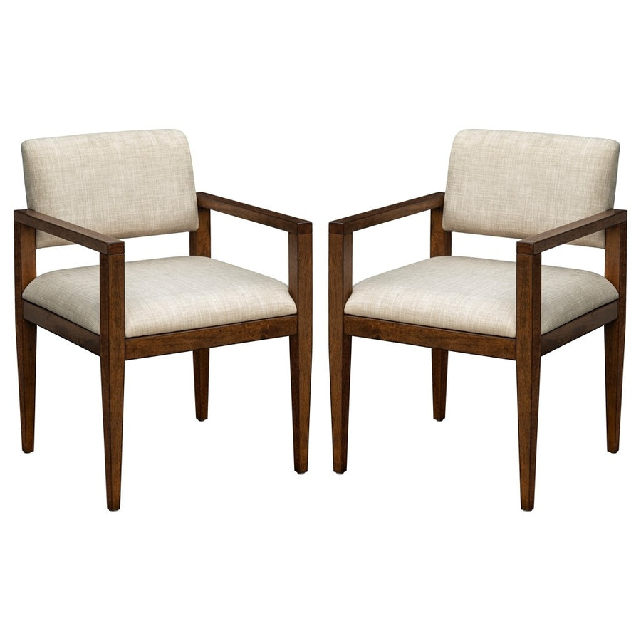 Gracie Mills Ossie Mid-Century Modern Upholstered Dining Chairs with Arms (Set of 2) - GRACE-15415 Image 1