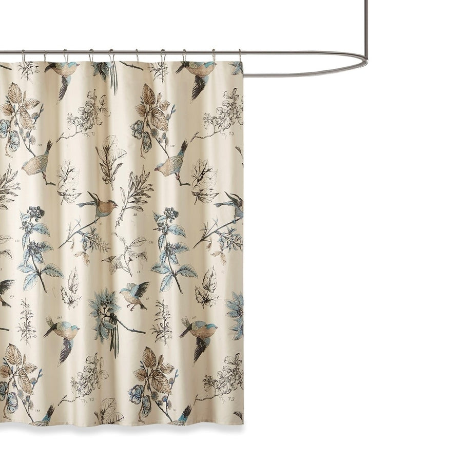 Gracie Mills Carrie Classic Floral Printed Cotton Shower Curtain - GRACE-8208 Image 1
