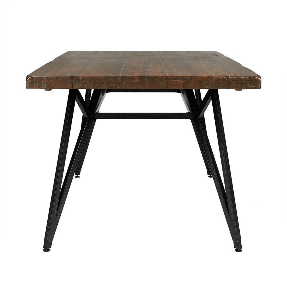 Gracie Mills Lavonne Industrial Reclaimed Wood Dining Table with Gun metal - GRACE-8559 Image 2